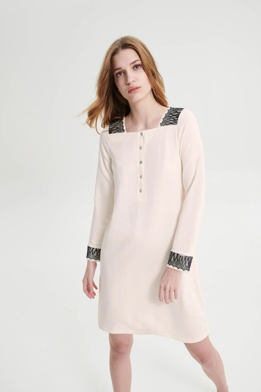 Vamp - Noční košile s knoflíkovou légou 19365 - Vamp cream puff M