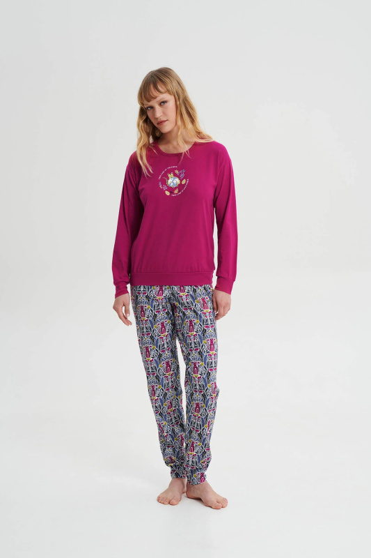 Vamp - Pyžamo s dlouhými rukávy 19422 - Vamp fuchsia berry XL