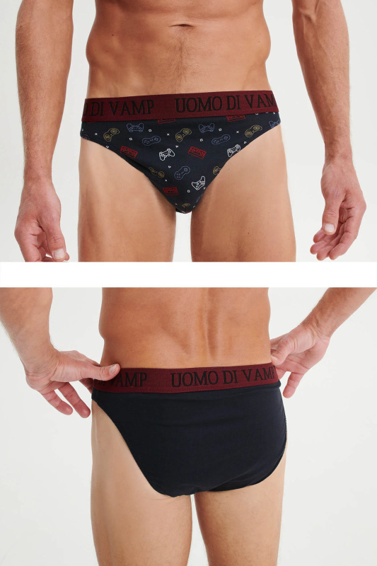 Vamp - Pánské slipy - set 2 ks 19851 - Vamp blue caviar xxl