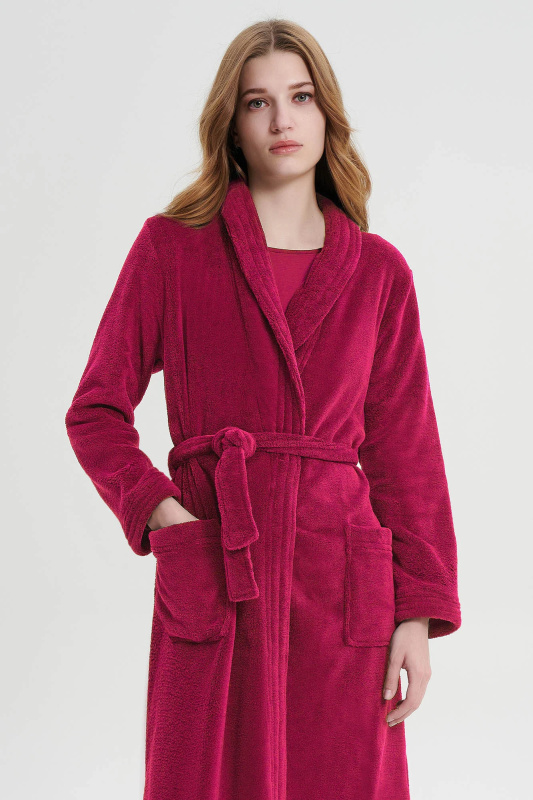 Vamp - Dlouhý dámský župan 19216 - Vamp fuchsia berry S