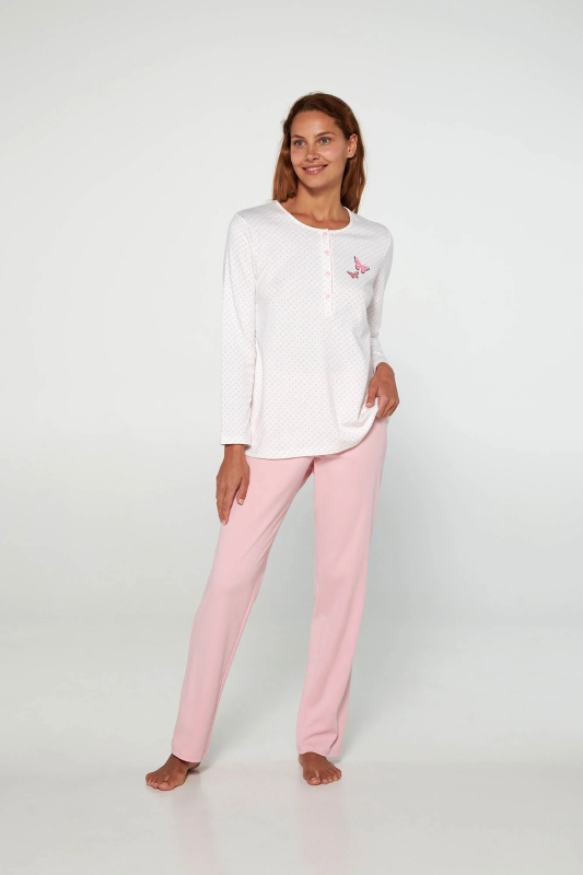 Vamp - Pyžamo s knoflíkovou légou 19511 - Vamp pink blush S