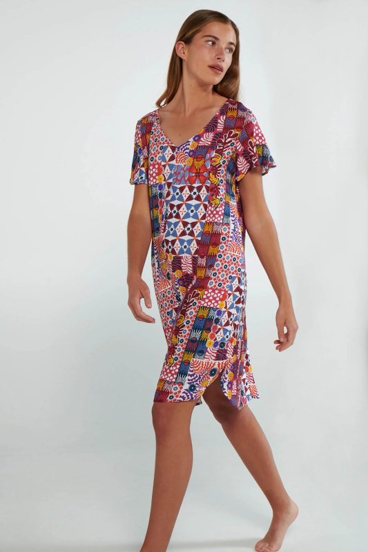 Vamp - Noční košile s krátkými rukávy 20150 - Vamp Violet l