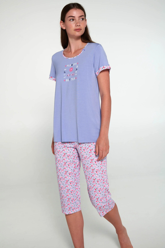 Vamp - Pyžamo s krátkými rukávy 20268 - Vamp blue lavender s