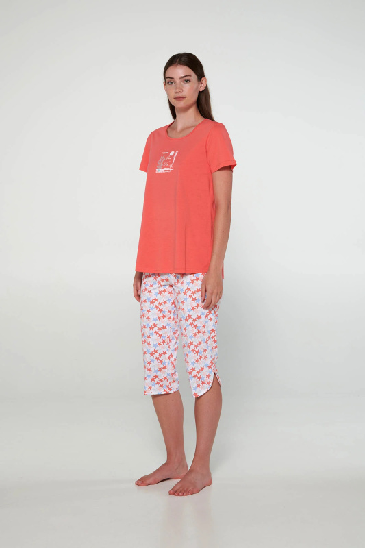 Vamp - Pyžamo s krátkými rukávy 20280 - Vamp coral berry s