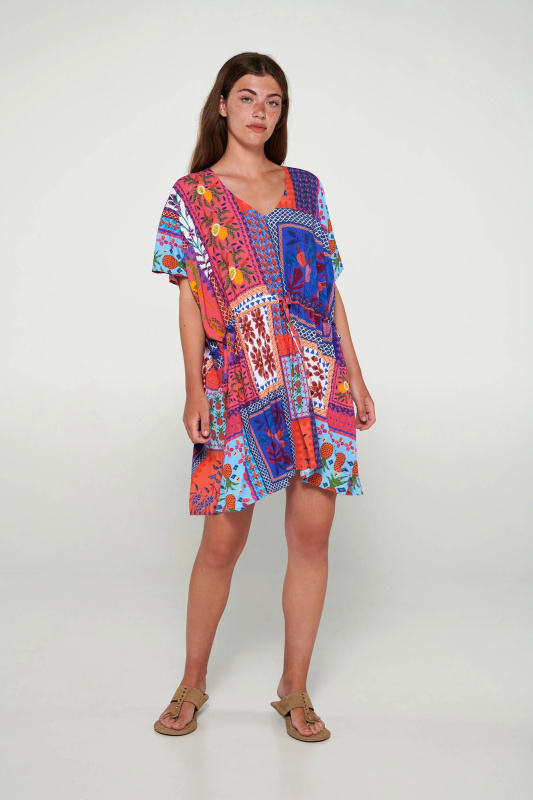 Vamp - Šaty s krátkými rukávy 20428 - Vamp coral sun 3xl