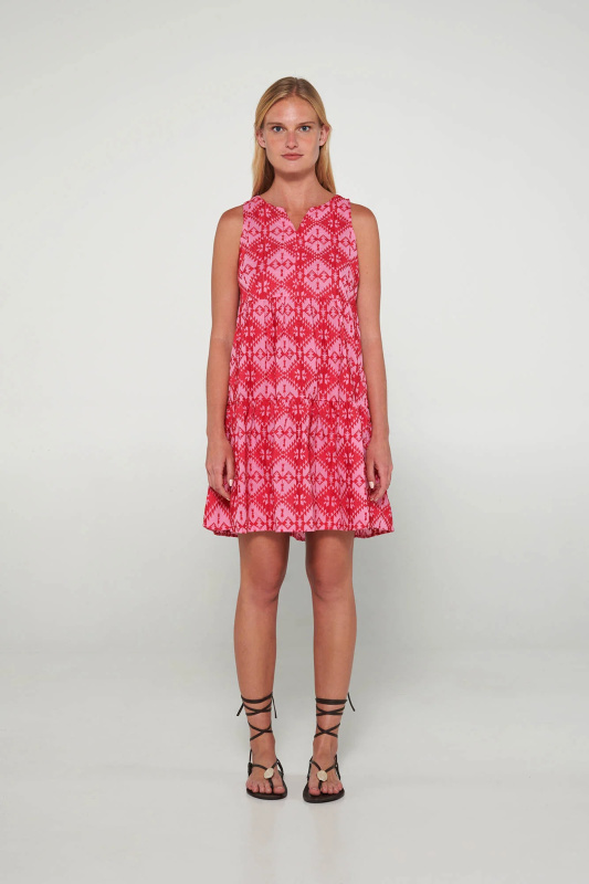 Vamp - Vyšívané šaty bez rukávů 20450 - Vamp pink begonia 3xl