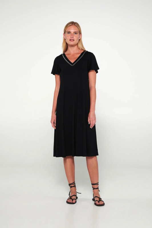 Vamp - Šaty s krátkými rukávy 20506 - Vamp black S