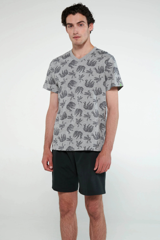 Vamp - Pyžamo s krátkými rukávy 20610 - Vamp gray melange xxl