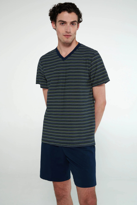 Vamp - Pyžamo s krátkými rukávy 20682 - Vamp blue oxford M