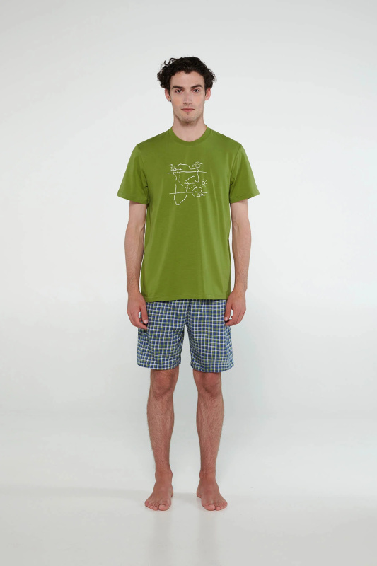 Vamp - Pyžamo s krátkými rukávy 20692 - Vamp green grass xl