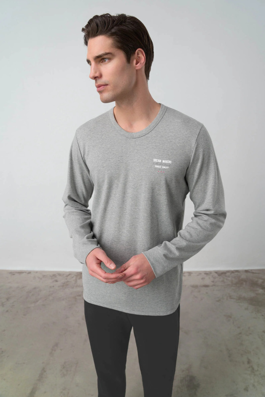 Vamp - Pyžamo s dlouhými rukávy 21901 - Vamp gray melange xl
