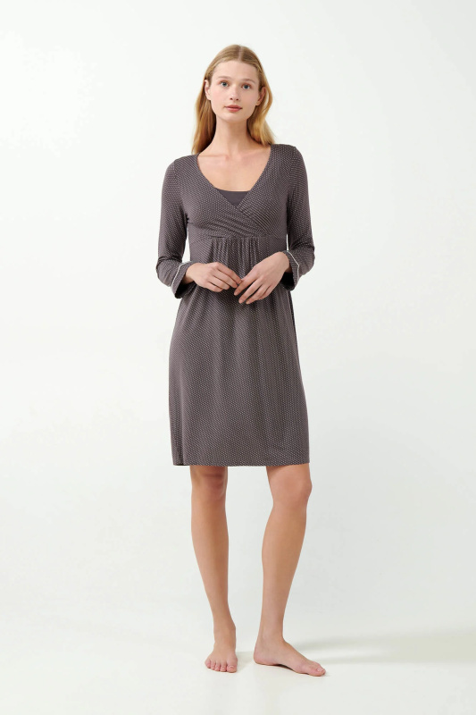 Vamp - Těhotenská noční košile 21055 - Vamp gray mauve xxl
