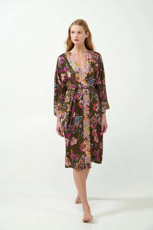 Vamp - Dámský župan s potiskem 21124 - Vamp green moss 3xl