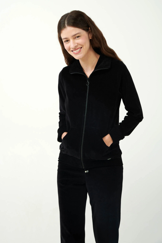 Vamp - Sametová tepláková souprava na zip 21142 - Vamp black l