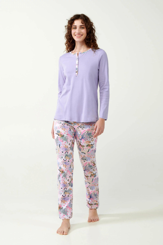 Bavlněné pyžamo Lavender Sweet 21300 - Vamp XL levandulová