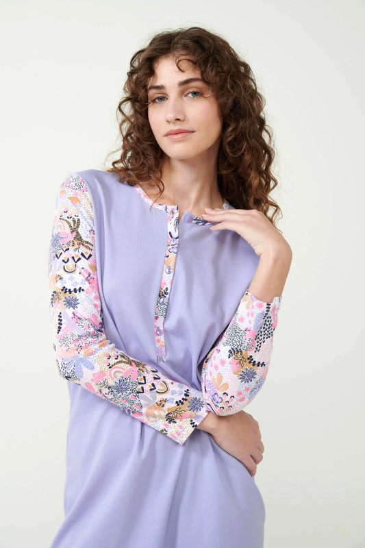 Vamp - Noční košile Lavender Sweet s knoflíkovou légou 21301 - Vamp lavender sweet m