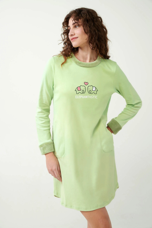 Vamp - Noční košile s potiskem slona 21324 - Vamp green foam l