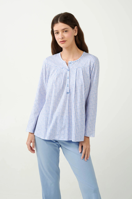 Vamp - Klasické těhotenské pyžamo 21381 - Vamp blue bel air l