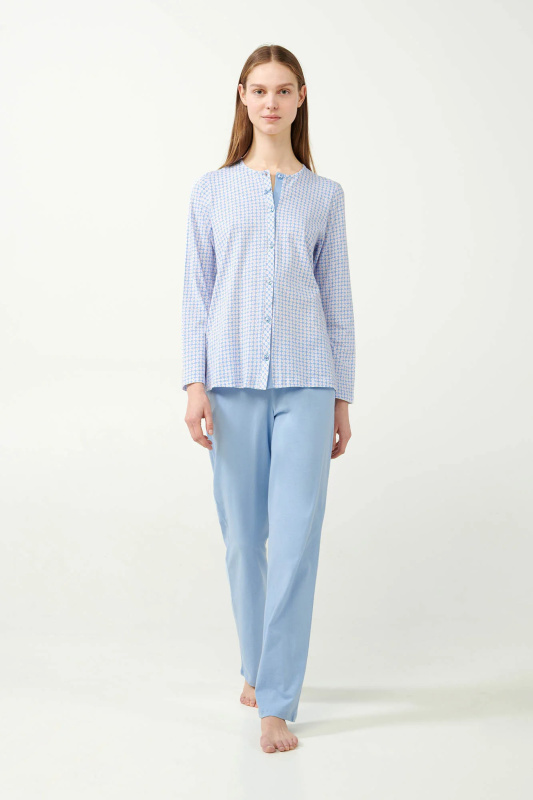 Vamp - Klasické pyžamo s knoflíky 21383 - Vamp blue bel air xl