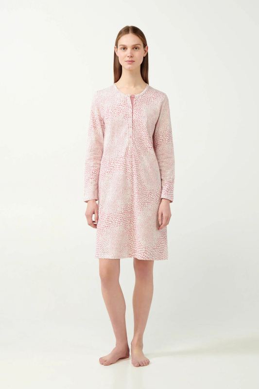 Vamp - Růžová noční košile s leopardím potiskem 21391 - Vamp rose elegance m