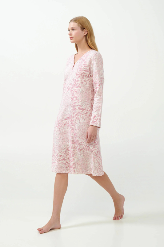 Vamp - Růžová noční košile s leopardím potiskem 21394 - Vamp rose elegance xl