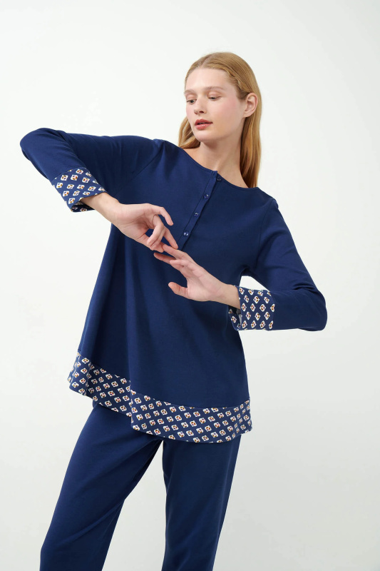 Vamp - Těhotenské pyžamo 21402 - Vamp blue print l