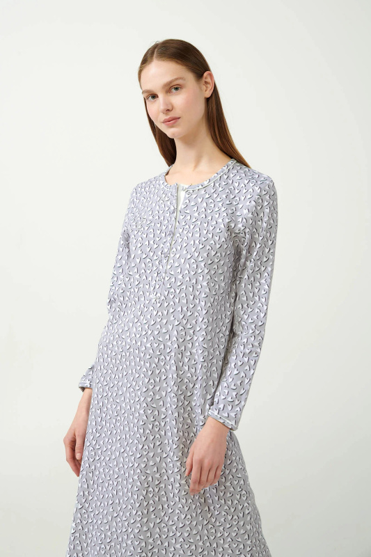 Vamp - Noční košile s potiskem srdíček 21453 - Vamp light gray 3xl