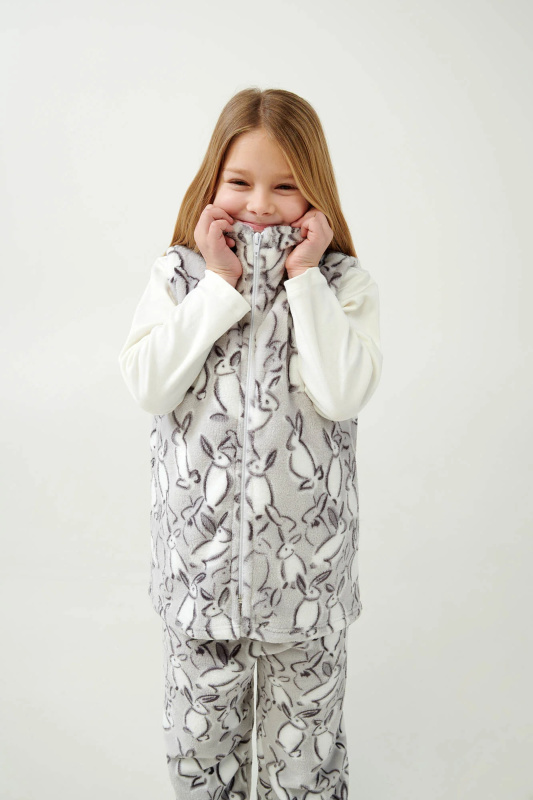 Vamp - Dětská vesta s potiskem králíčka 21467 - Vamp light gray 4