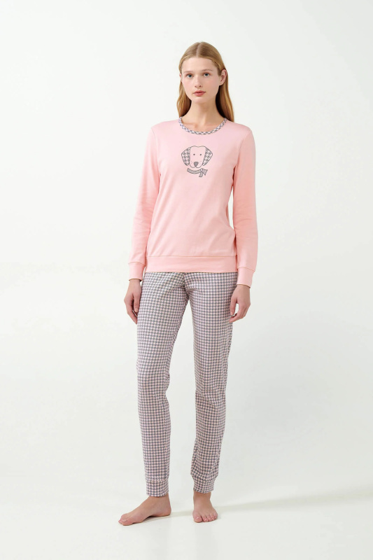 Vamp - Dámské pyžamo s potiskem 21493 - Vamp pink peach 3xl