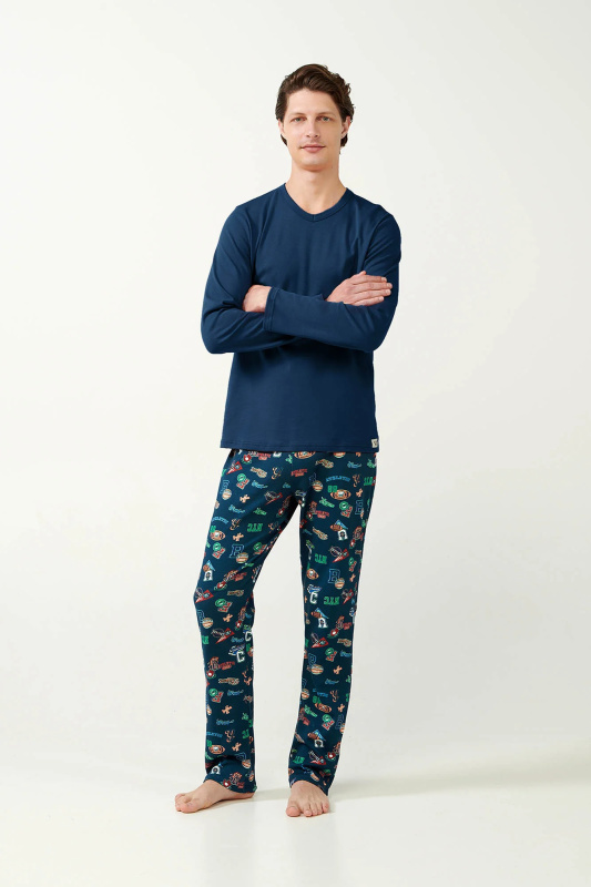 Vamp - Pánské pyžamo s potiskem 21611 - Vamp blue moonlit xxl