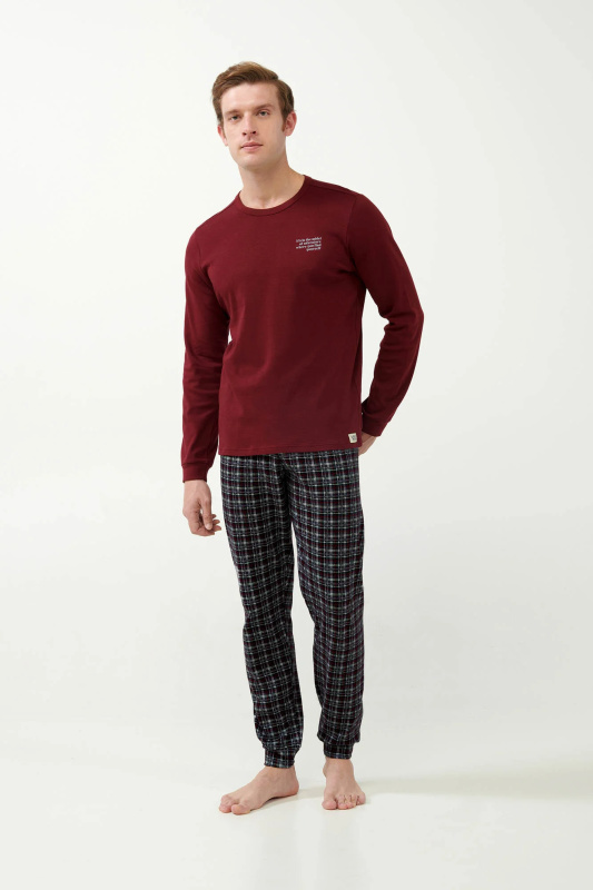 Vamp - Klasické pánské pyžamo 21660 - Vamp bordeaux xxl