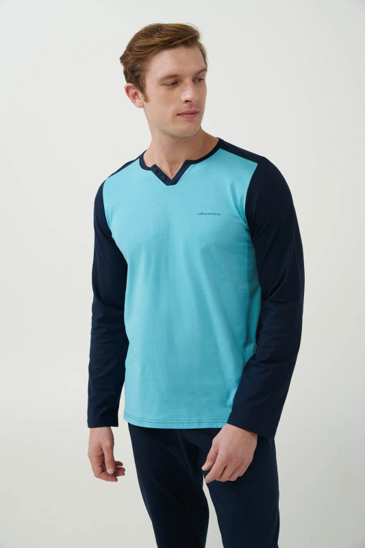 Vamp - Pohodlné pánské pyžamo 21684 - Vamp blue maui m