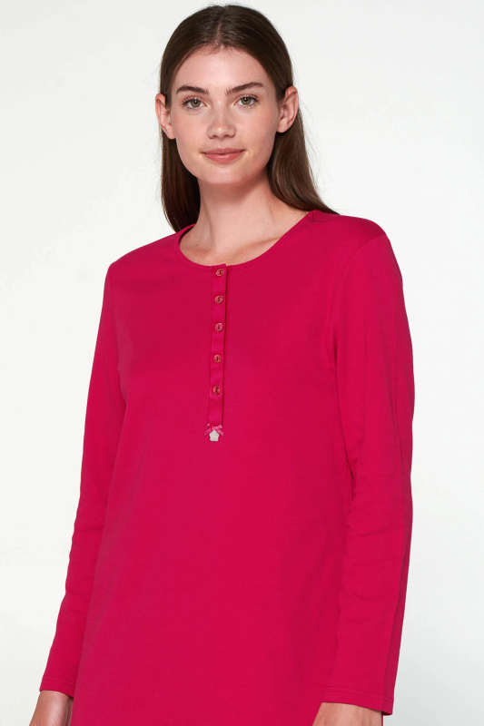 Vamp - Bavlněná noční košile s knoflíky 21935 - Vamp red berry xl