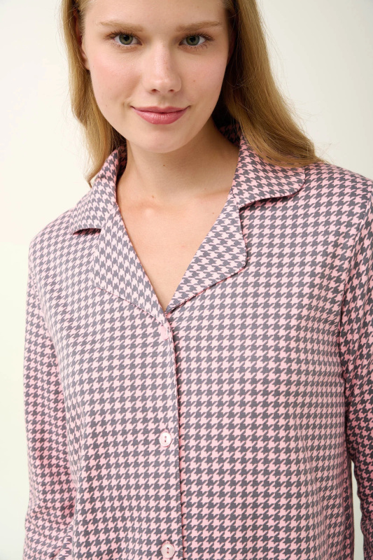 Vamp - Pyžamo s knoflíky 21497 - Vamp pink peach xl