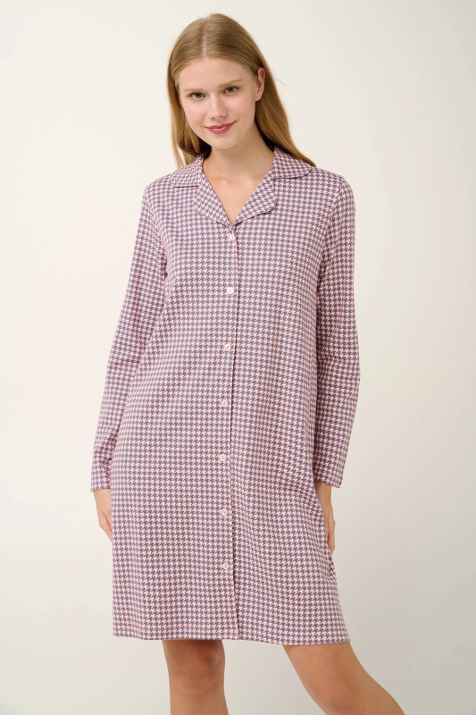 Vamp - Noční košile s knoflíky 21498 - Vamp pink peach S