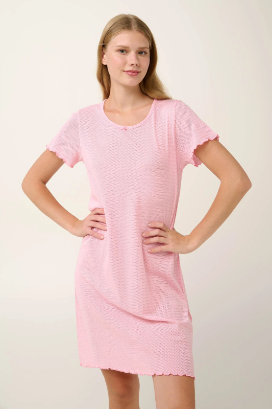 Vamp - Letní žakárová noční košile 22900 - Vamp pink honey xl