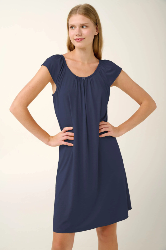 Vamp - Letní noční košile s volánky 22911 - Vamp blue print 3xl
