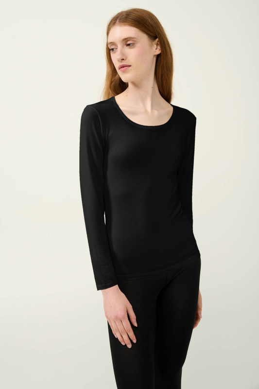Vamp - T-SHIRT LONG SLEEVES 92% COTTON - 8% ELASTANE 23911 - Vamp black s
