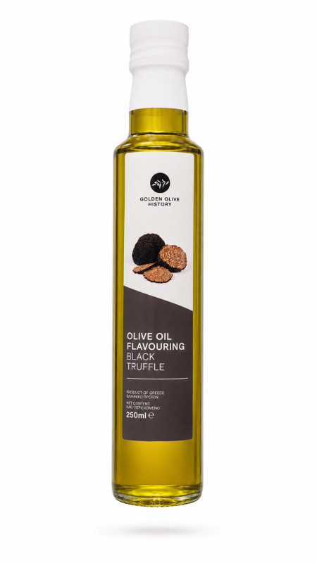 Golden Olive History Kréta ochucený extra panenský olivový olej s lanýžem 250 ml – sklo