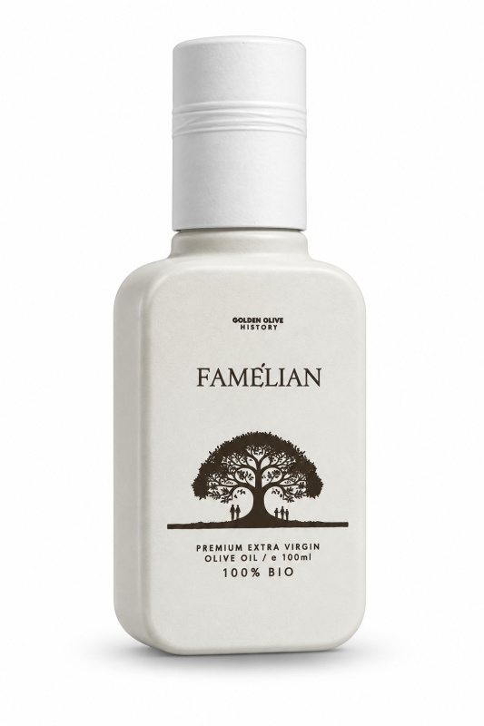 FAMELIAN Golden Olive History Kréta 0,2 BIO extra panenský olivový olej 100 ml – sklo (Dárková edice)