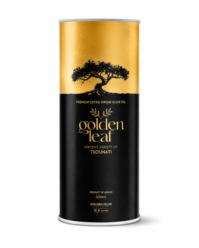 Golden Olive History Kréta 0,2 extra panenský olivový olej GOLDEN LEAF (TSOUNATI) 500 ml – plech
