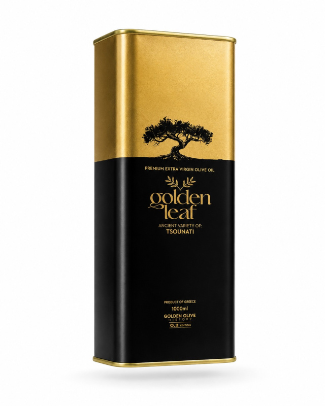 Golden Olive History Kréta 0,2 extra panenský olivový olej GOLDEN LEAF (TSOUNATI) 1 l – plech