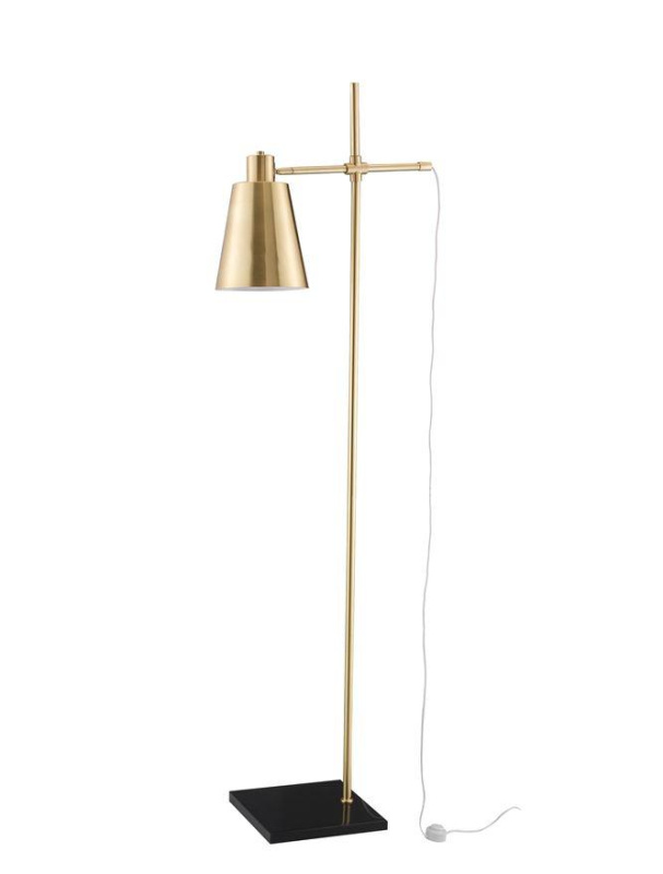 Nova Luce Stojací lampa SIGNORE saténový zlatý kov, E27 1x12W