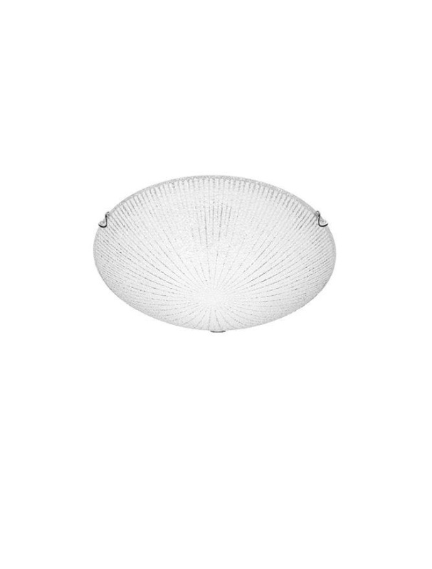 Nova Luce Stropní svítidlo SHELL bílá a čiré strukturované sklo E27 2x12W