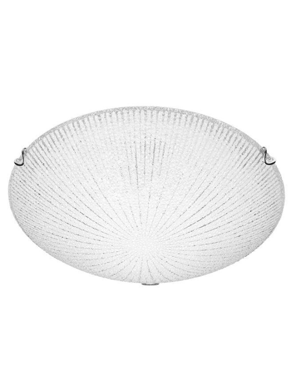 Nova Luce Stropní svítidlo SHELL bílá a čiré strukturované sklo E27 3x12W