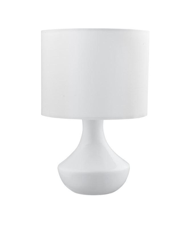 Nova Luce Stolní lampa ROSIA matný bílá kov bílé stínidlo E14 1x5W