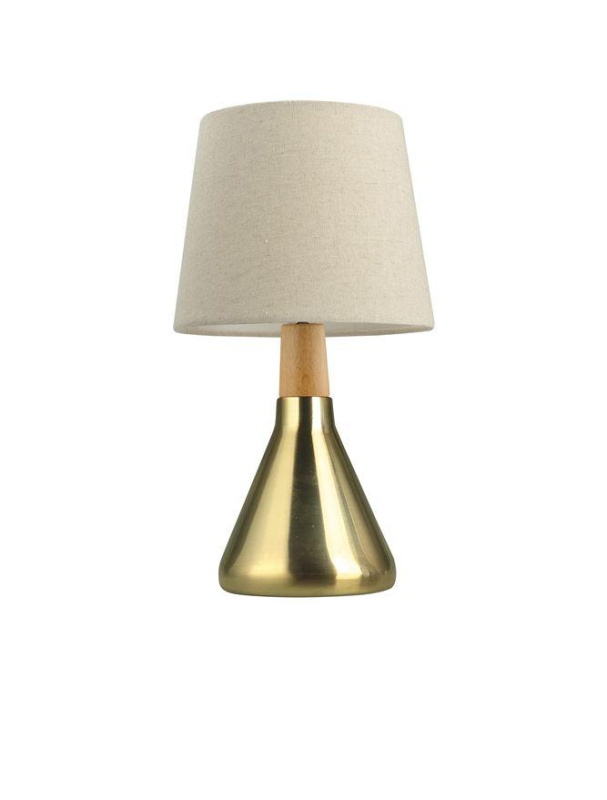 Nova Luce Stolní lampa MONTES, bílé stínidlo E14 1x5W Barva: Mosaz