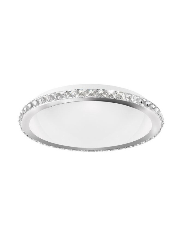 Nova Luce Stropní svítidlo PALERMO chromovaný kov bílé sklo a K9 křišťál E27 3x12W