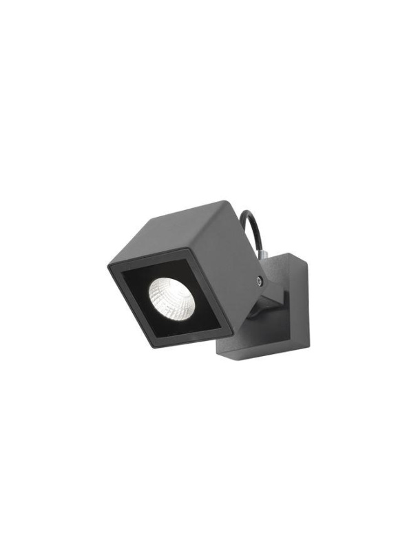 Nova Luce Venkovní reflektor FOCUS tmavě šedý hliník a sklo Osram LED 6W 3000K 44st. IP54