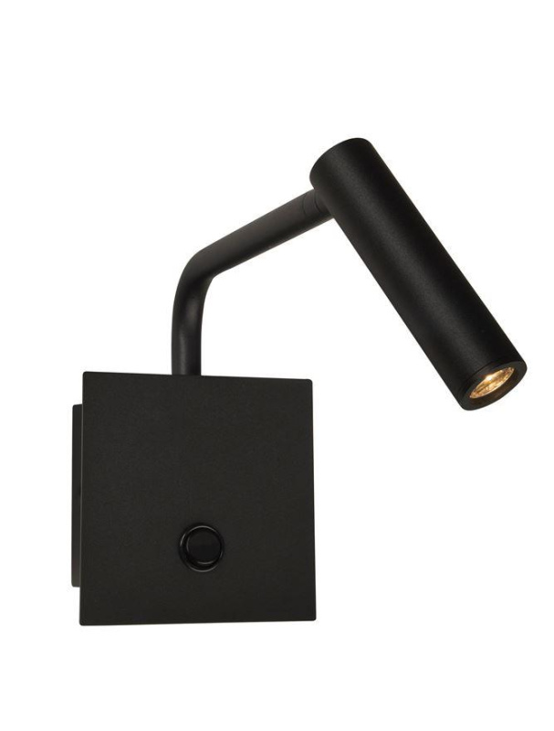 Nova Luce Nástěnné LED svítidlo SICILY černý hliník 3W 3000K s vypínačem